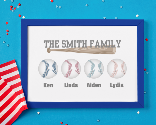 Personalized Baseball Family Picture